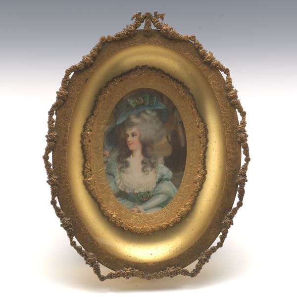 ANTIQUE FRENCH MINIATURE PORTRAIT 2b0ee1