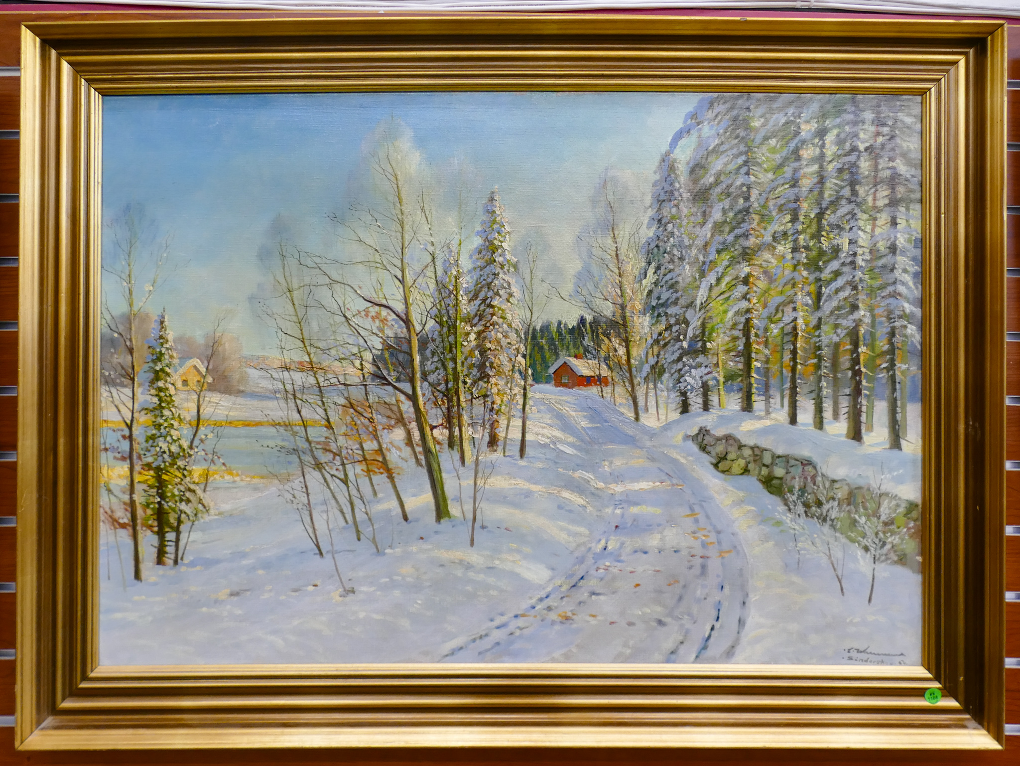 Vintage Swiss Winter Landscape 1954