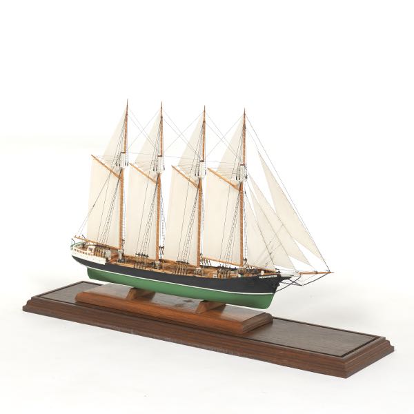 FINE MODEL OF THE FOUR MASTED YACHT