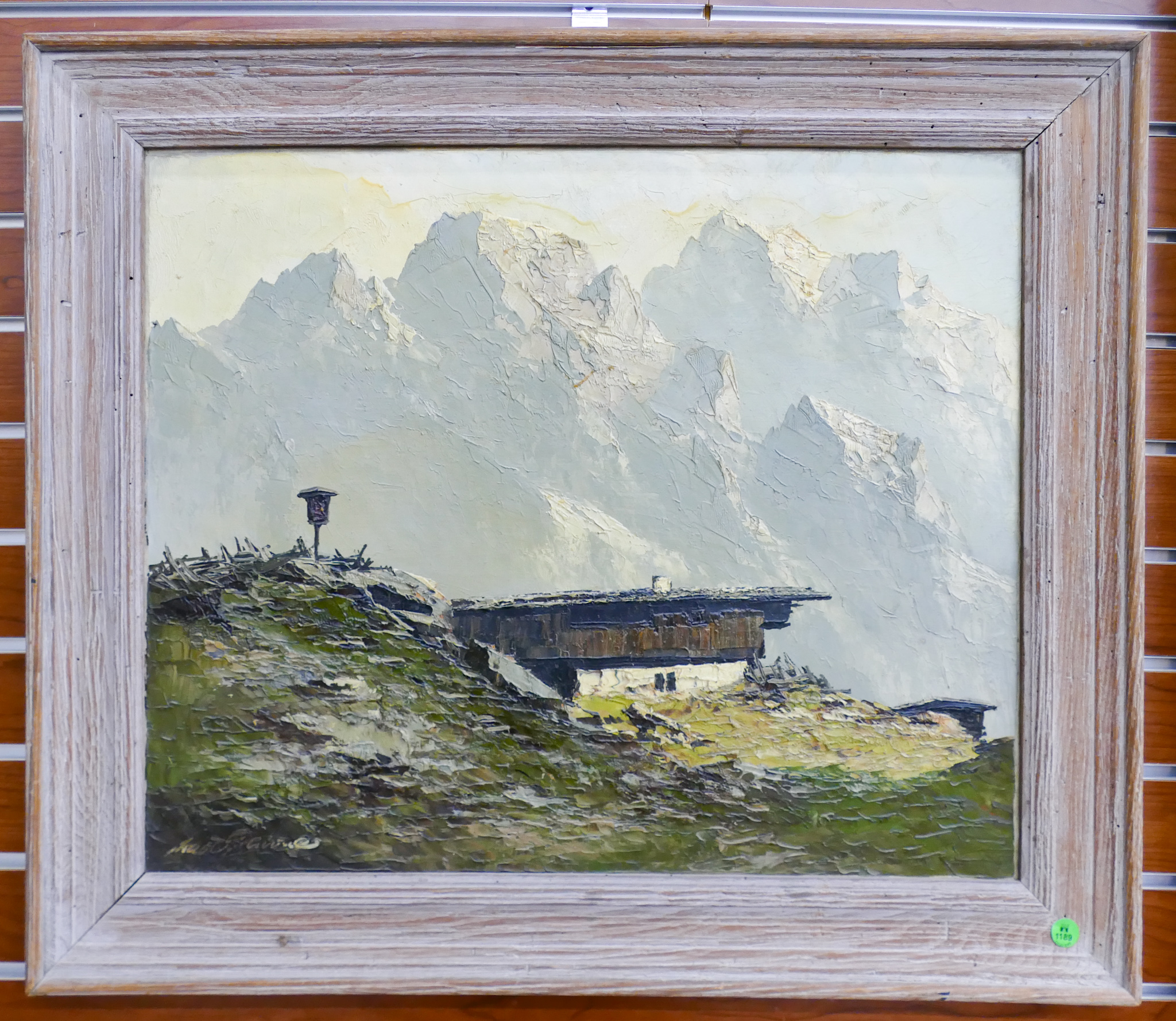 Vintage Swiss Alps Landscape Oil 2b0f01