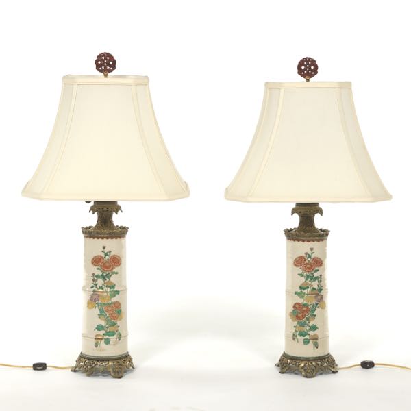 PAIR OF SATSUMA TABLE LAMPS 31  2b0f07