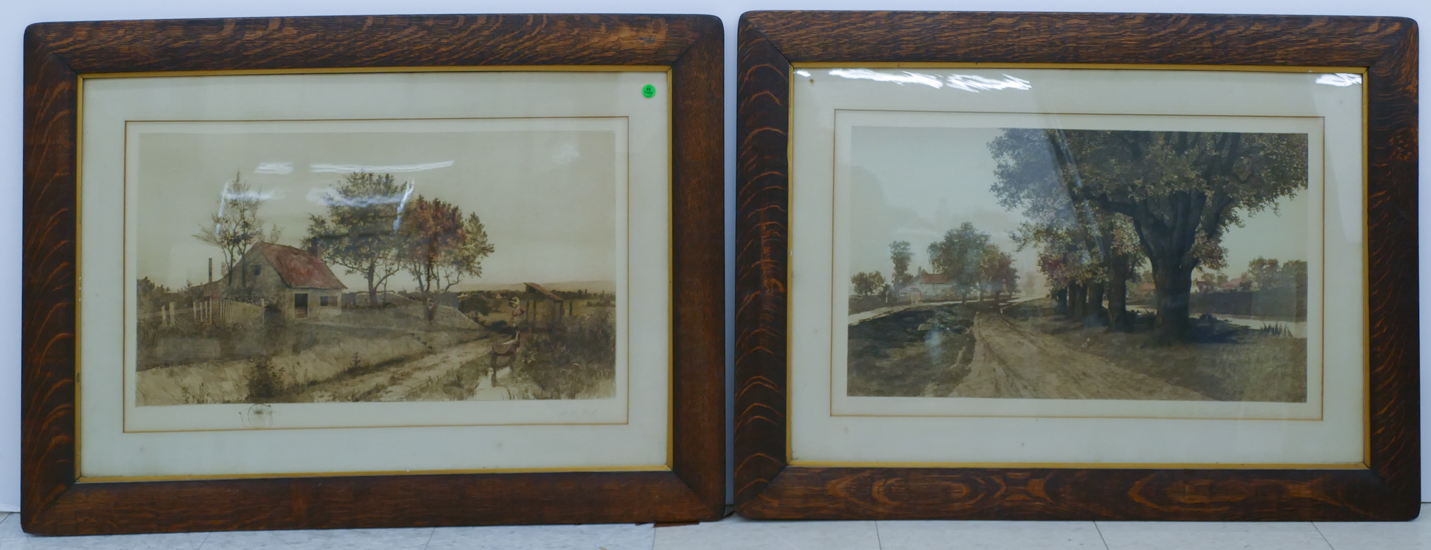 Pair Antique Ernest Rost Landscape