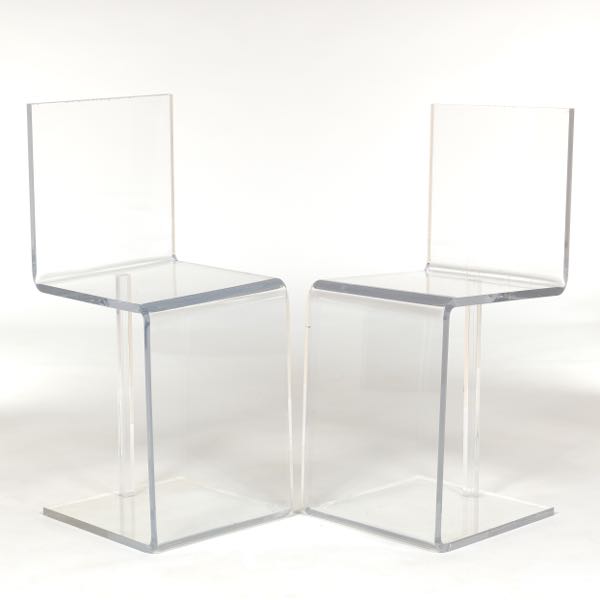 PAIR OF LUCITE CHAIRS 35 x 15  2b0f2e