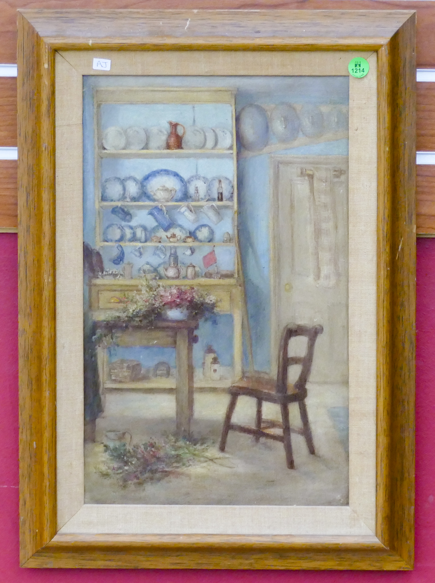 Antique Kitchen Interior Oil on 2b0f62