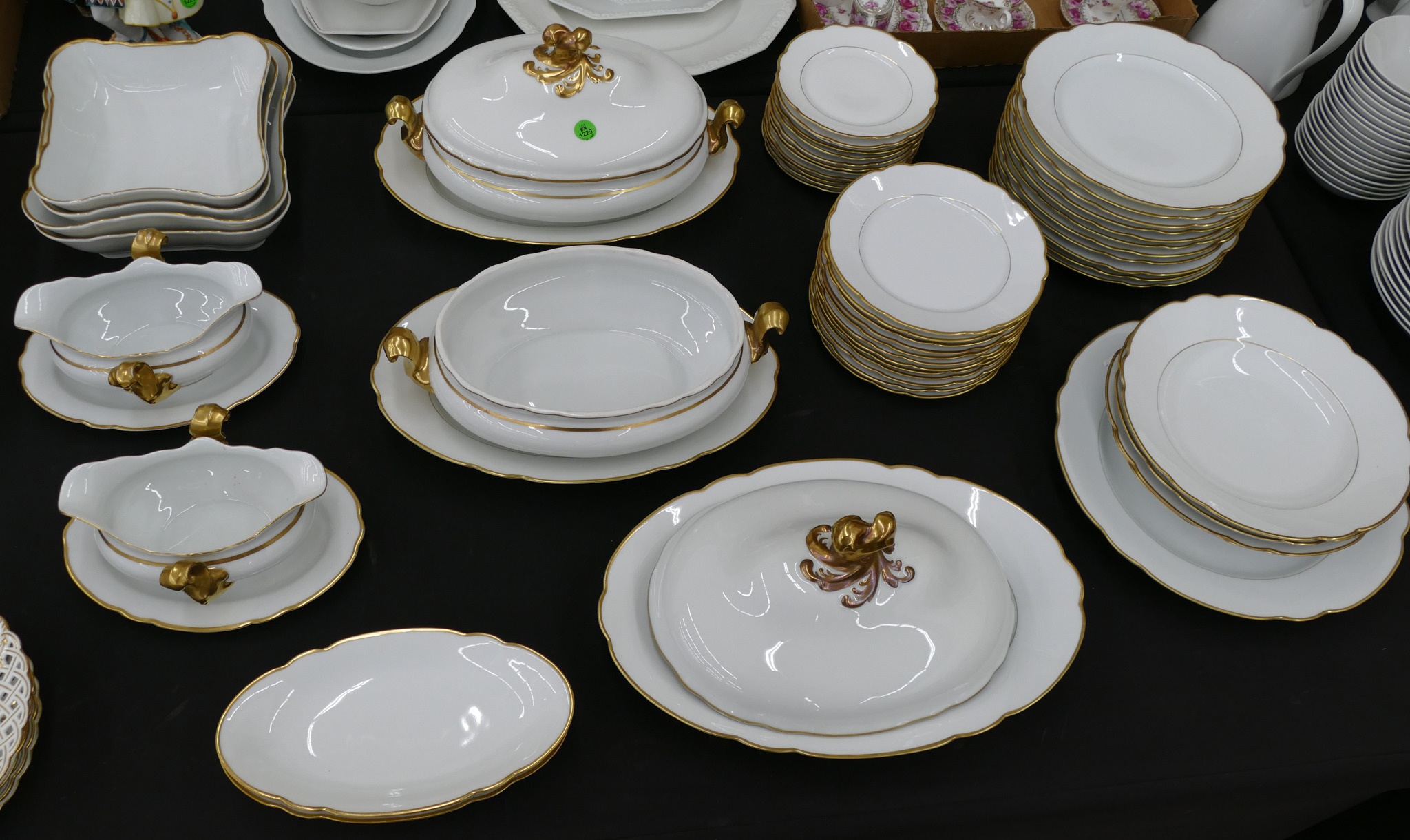 56pc KPM Gold Rim Porcelain Dinnerware 2b0f93