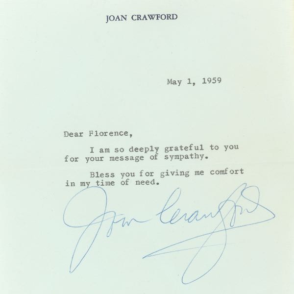 SIGNED LETTERS BY JOAN CRAWFORD 2b1055