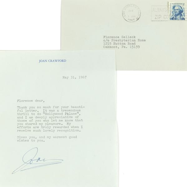 SIGNED LETTERS BY JOAN CRAWFORD 2b1057