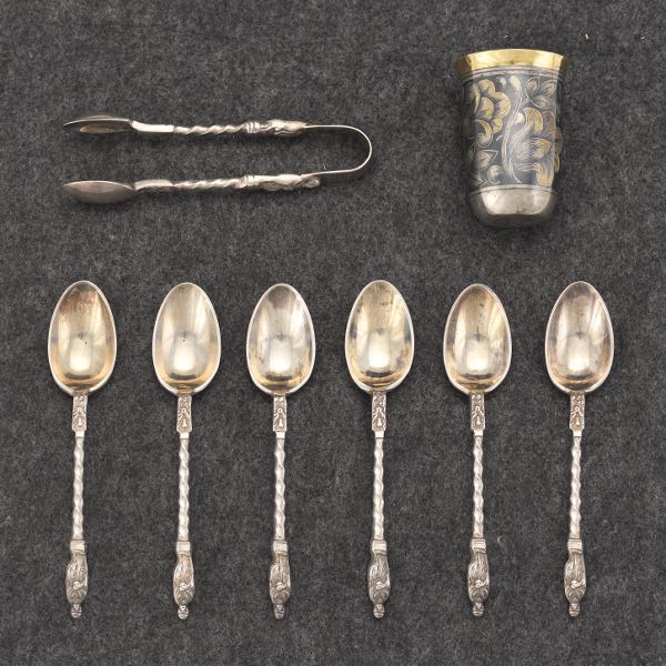 SHEFFIELD APOSTLE SPOONS AND RUSSIAN 2b108c