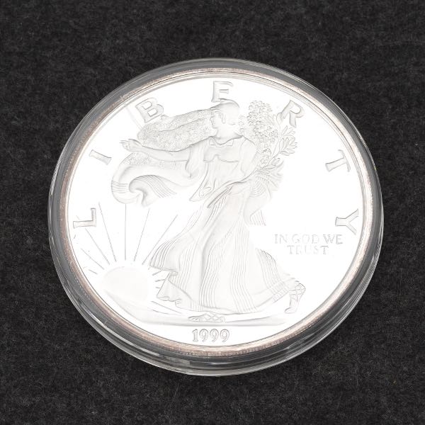 ONE POUND SILVER WALKING LADY LIBERTY 2b10bd