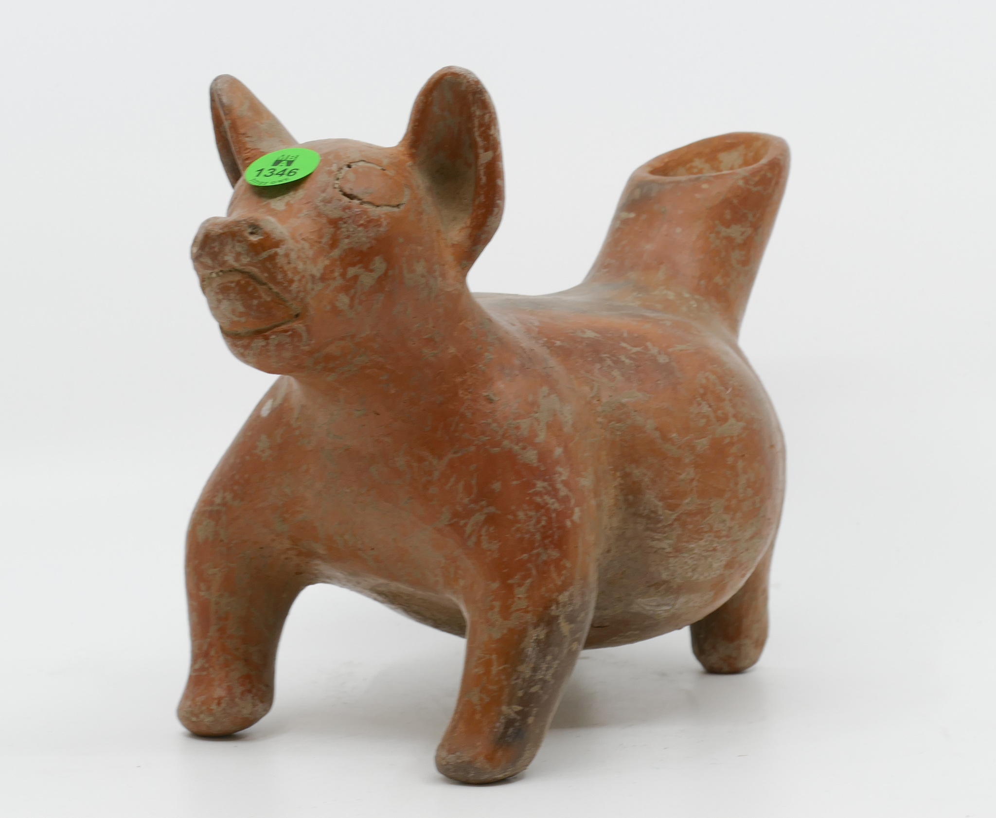 Pre Columbian Style Ceramic Dog Vessel