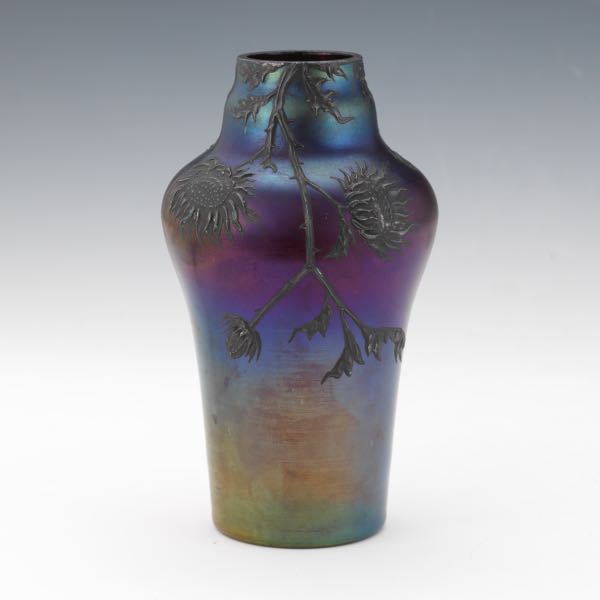 KRALIK VASE WITH SUNFLOWER OVERLAY