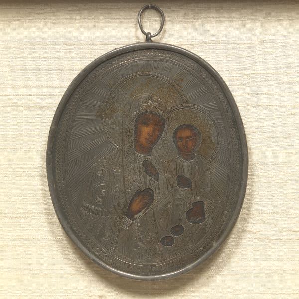 RUSSIAN ICON OF MADONNA AND CHILD