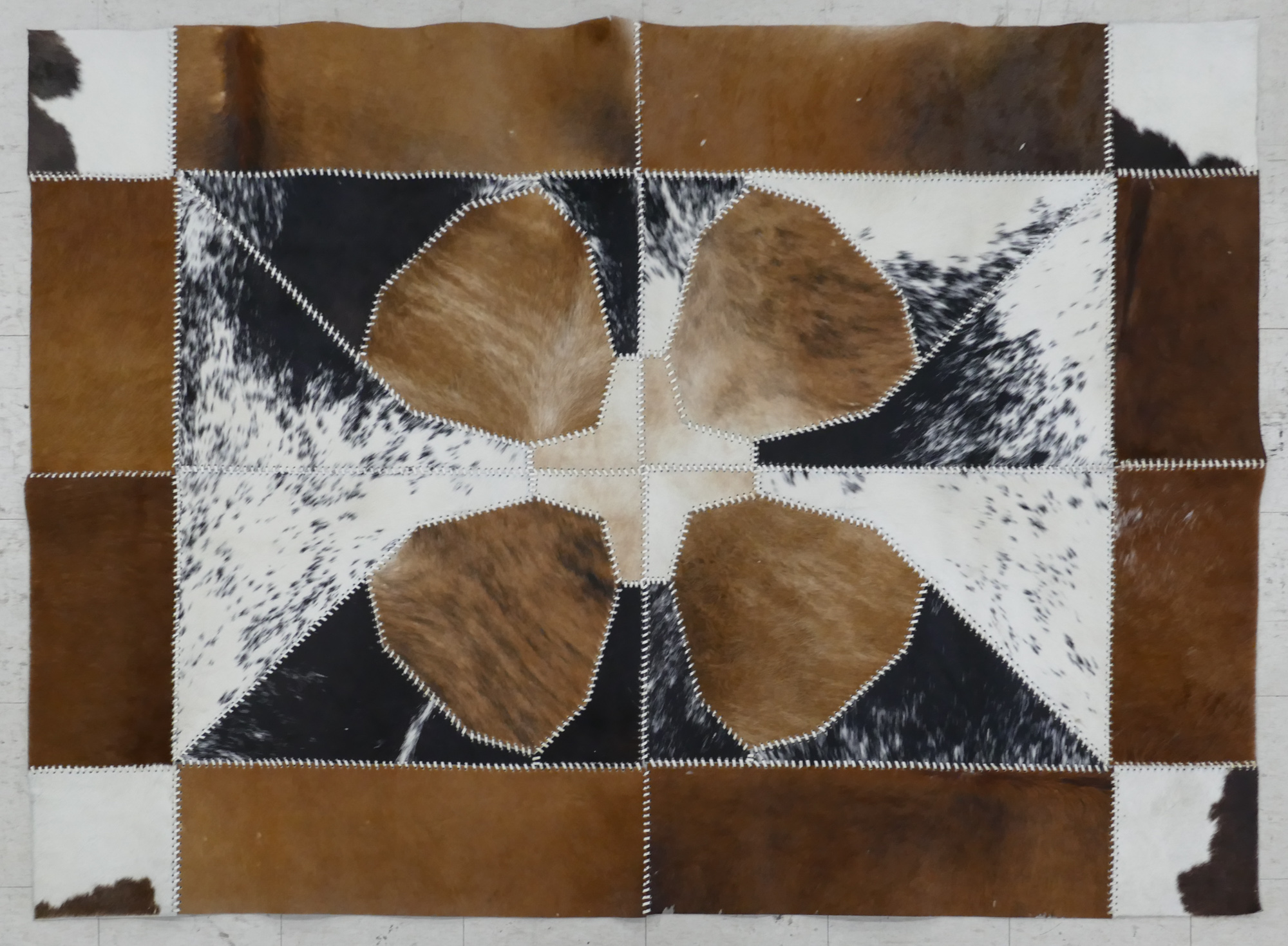 Contemporary Cow Hide Leather Rug