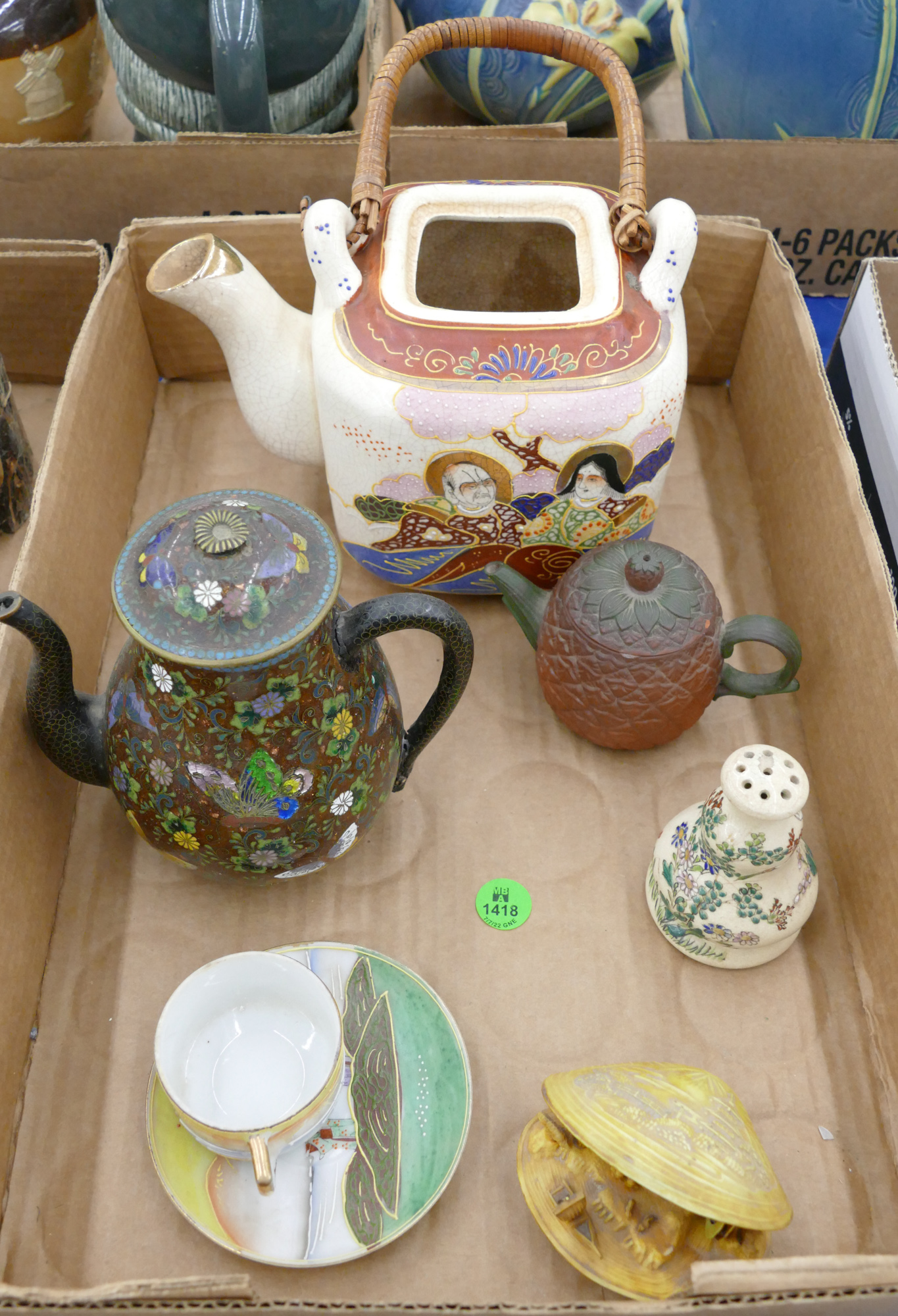 Box Japanese Cloisonne Teapot etc.