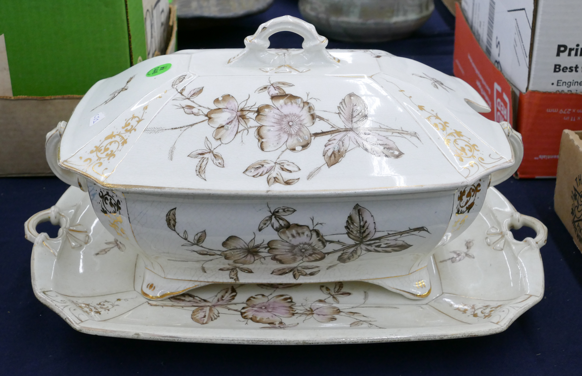 Antique Ironstone Tureen with Undertray 2b1239
