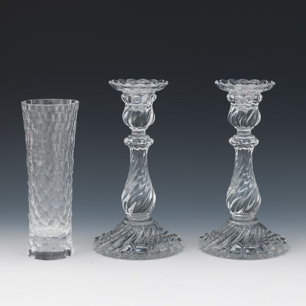 PAIR OF BACCARAT CRYSTAL CANDLESTICKS