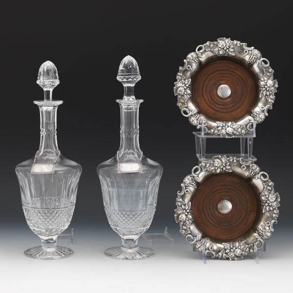 PAIR OF ST LOUIS CRYSTAL DECANTERS 2b12c6