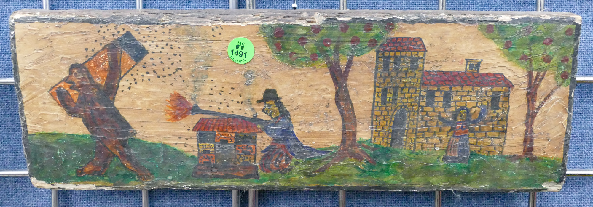 Antique Folk Art Painted Story