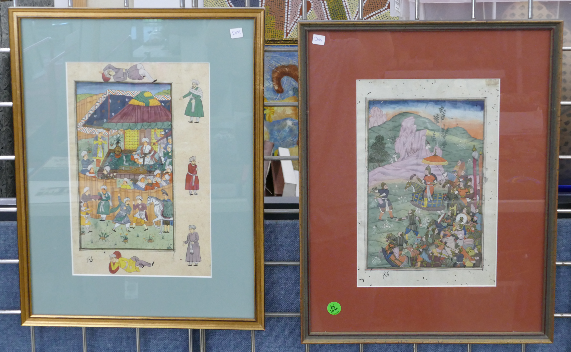 2pc Old Indian Album Page Paintings 2b12ed
