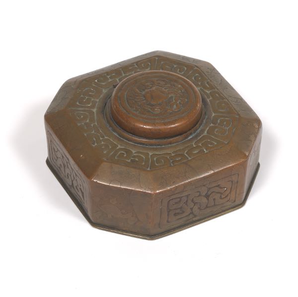 TIFFANY STUDIOS BRONZE INKWELL,