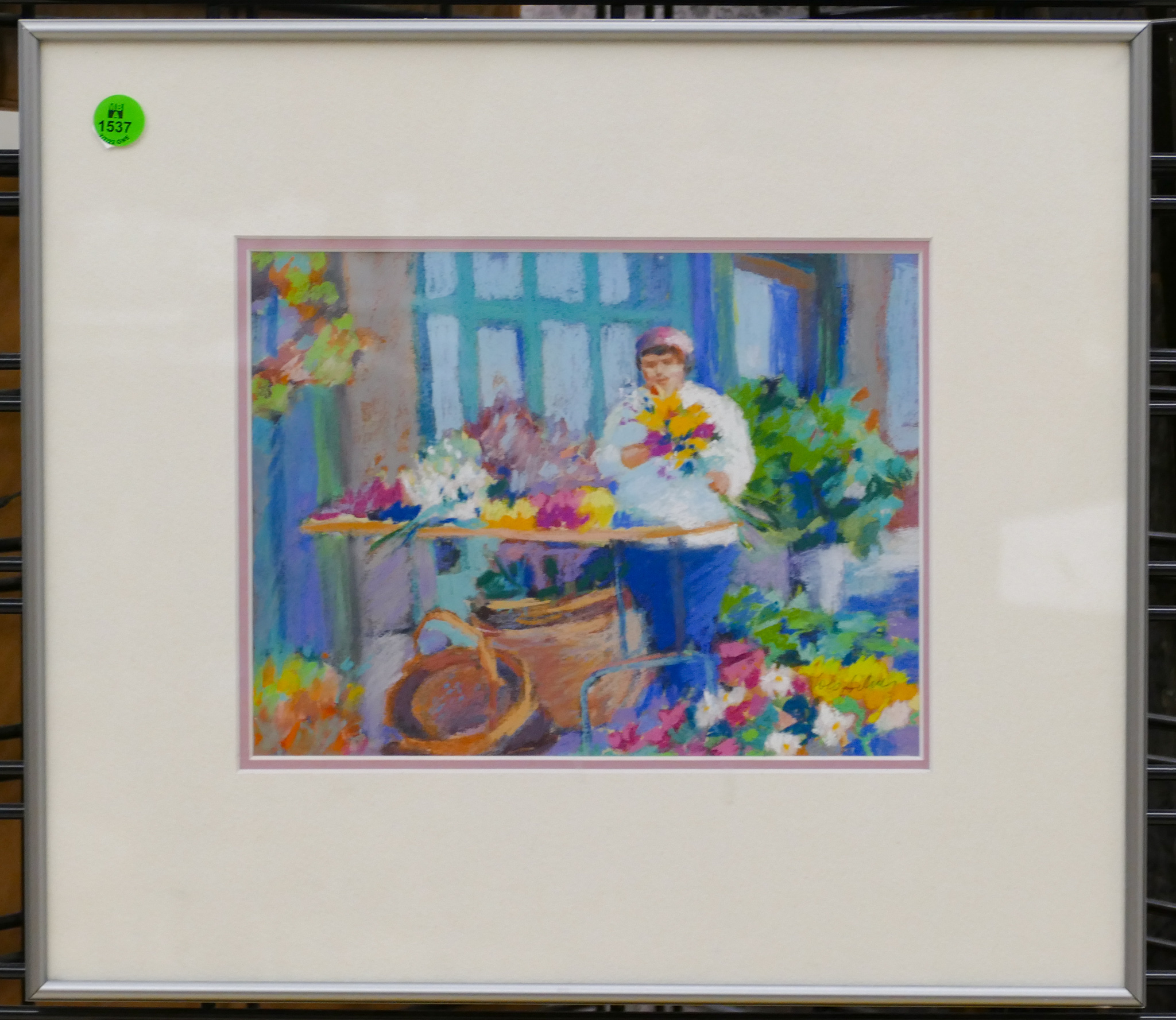 Lois Silver Flower Vendor Pastel 2b1383