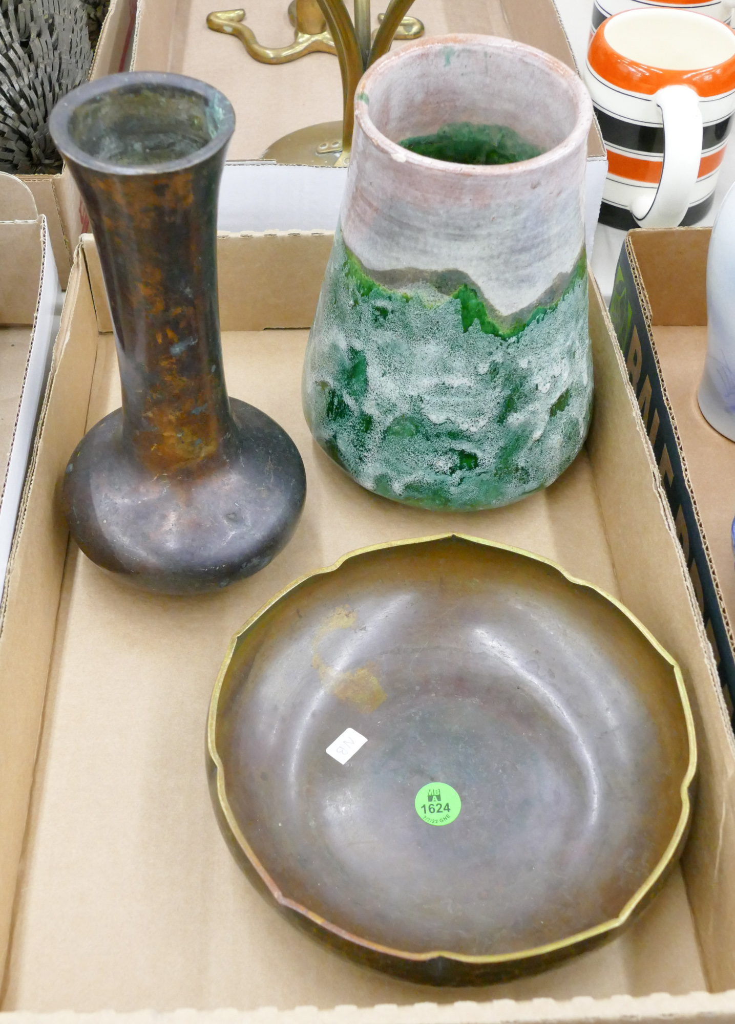 Box Japanese Bronze Vase etc.