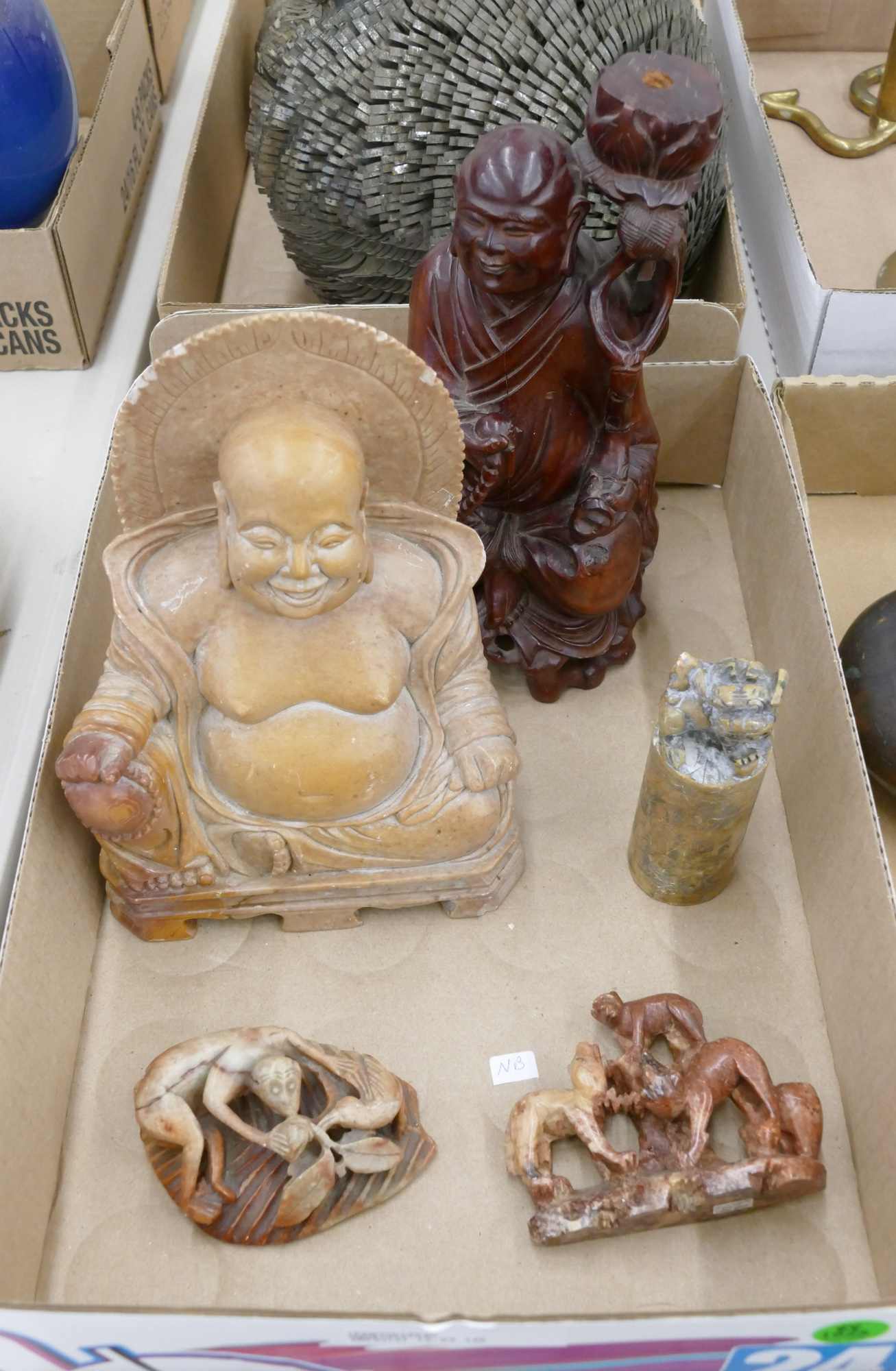 Box Old Asian Soapstone Buddha 2b13d9