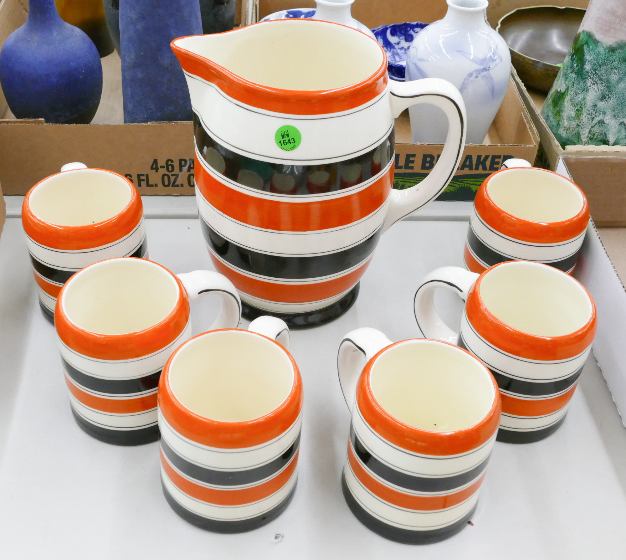 7pc Erphila Art Deco Pitcher and