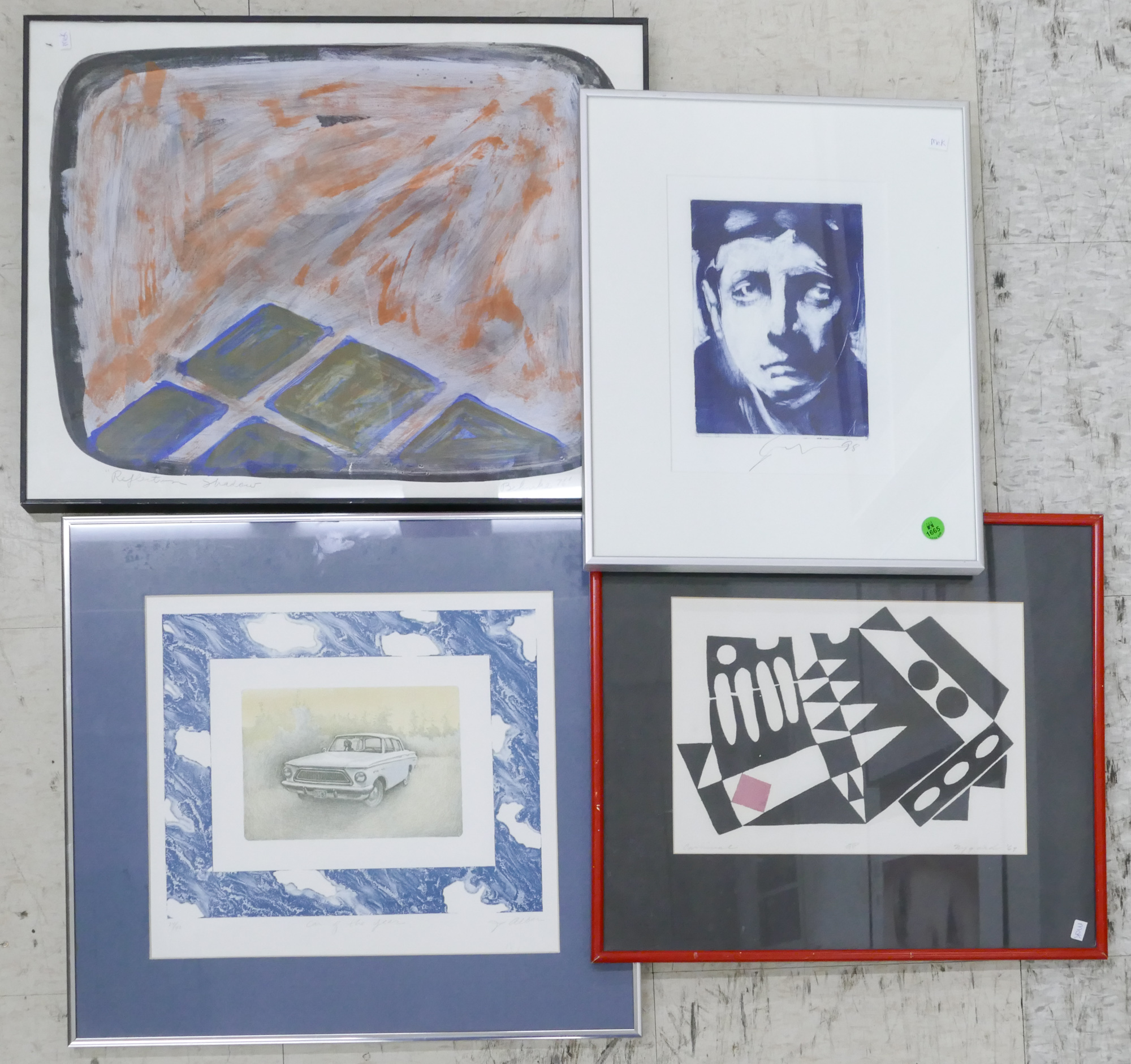 4pc Modern Art Etchings and Prints