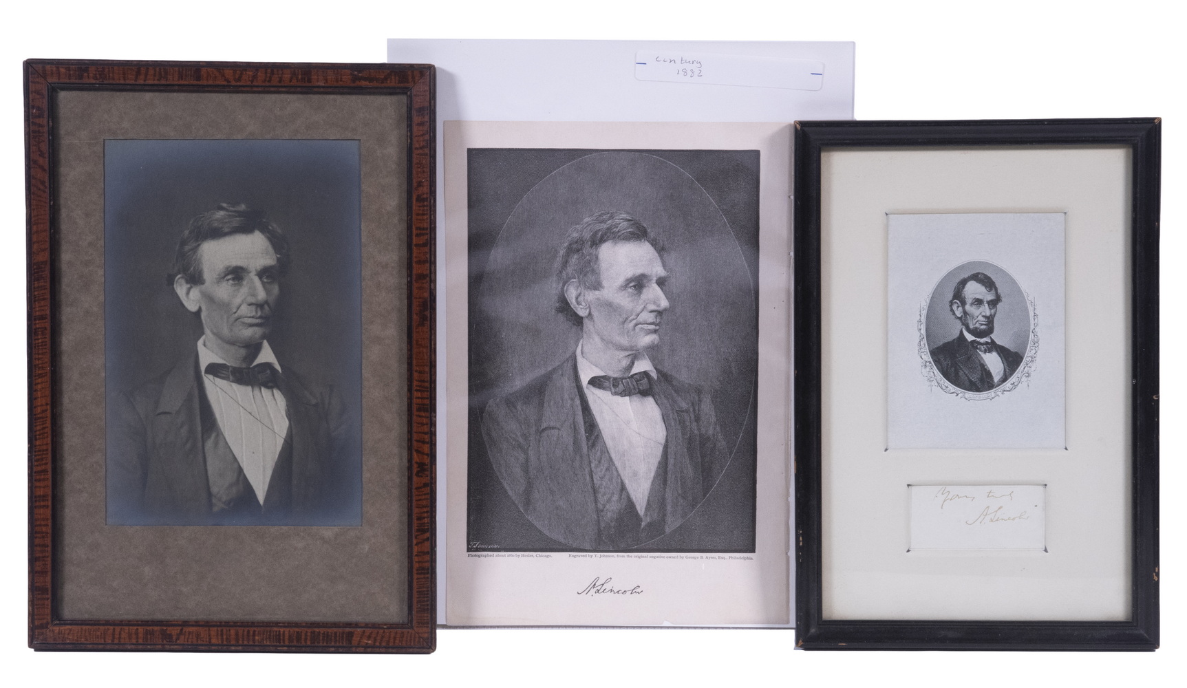 (3) ENGRAVED PORTRAITS OF LINCOLN (1