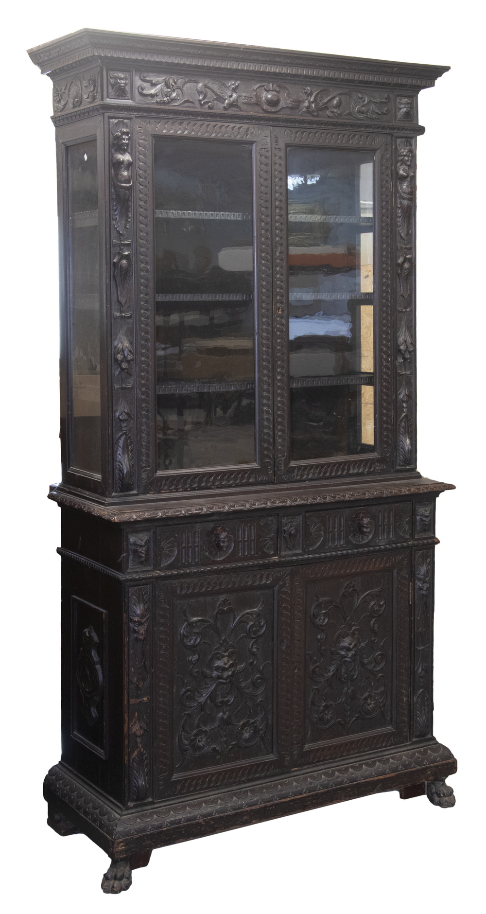 CARVED CONTINENTAL CABINET 19th