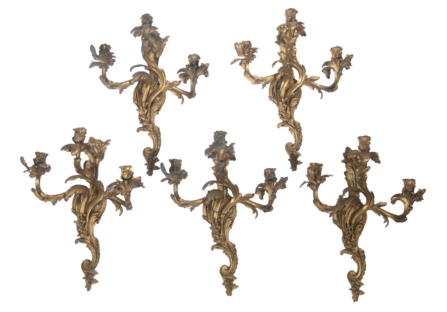 FRENCH BRONZE SCONCES Group of 2b15c3