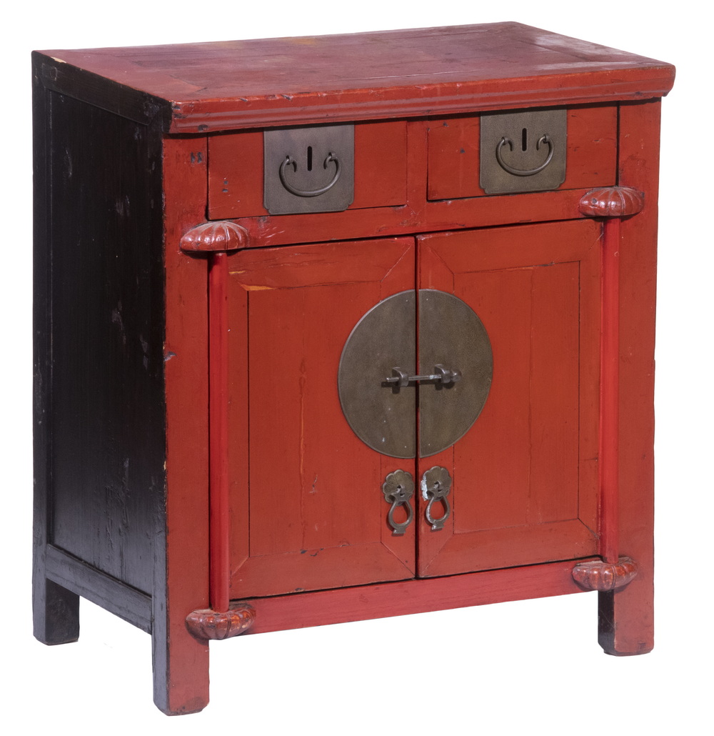 RED LACQUERED CABINET Chinese Late 2b15f2