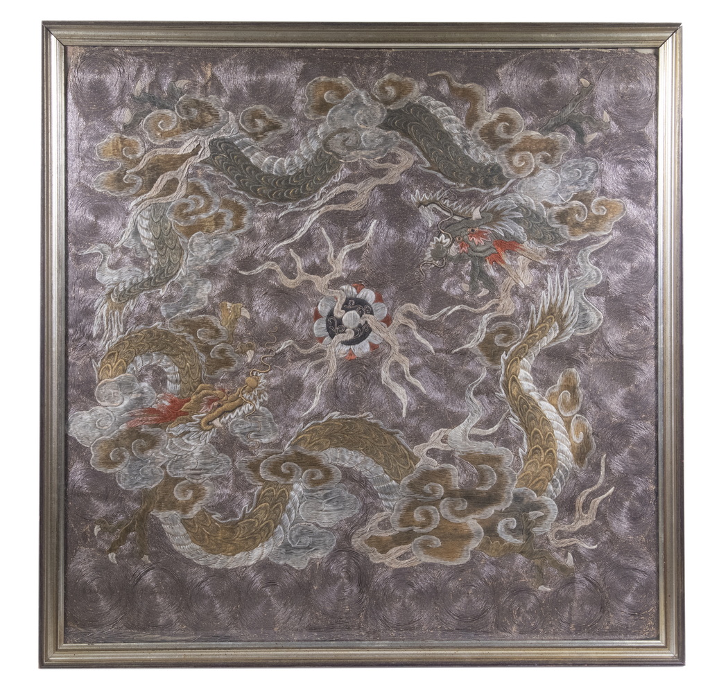 FRAMED CHINESE EMBROIDERED DRAGON 2b1600