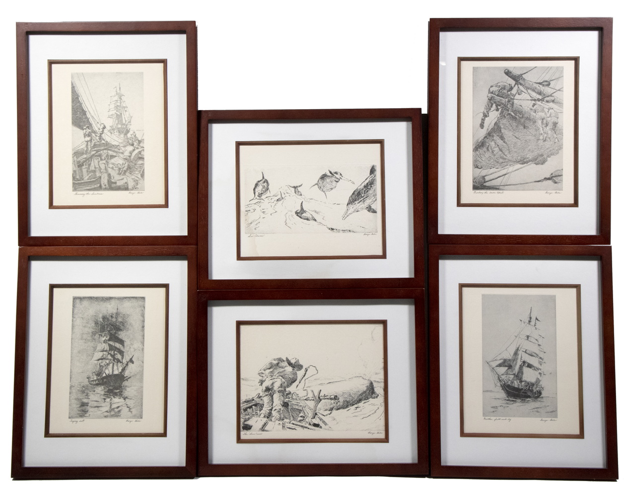  SET OF 12 WHALING PRINTS BY 2b1647