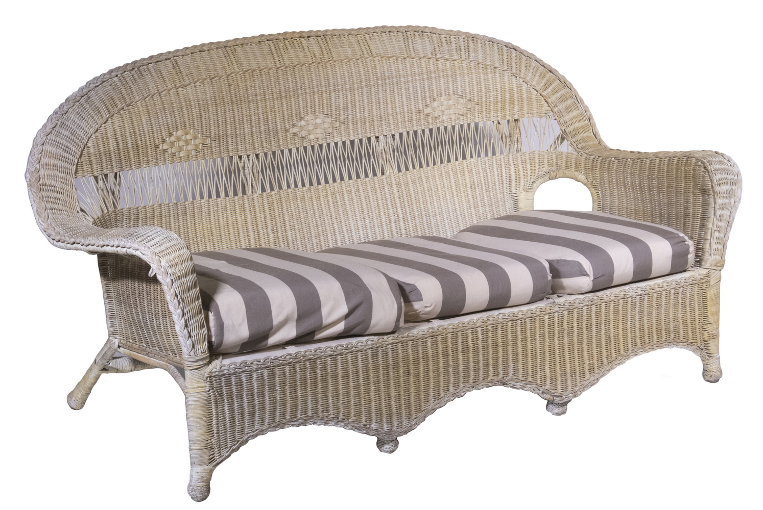 WICKER SOFA Vintage Pale Yellow 2b1677