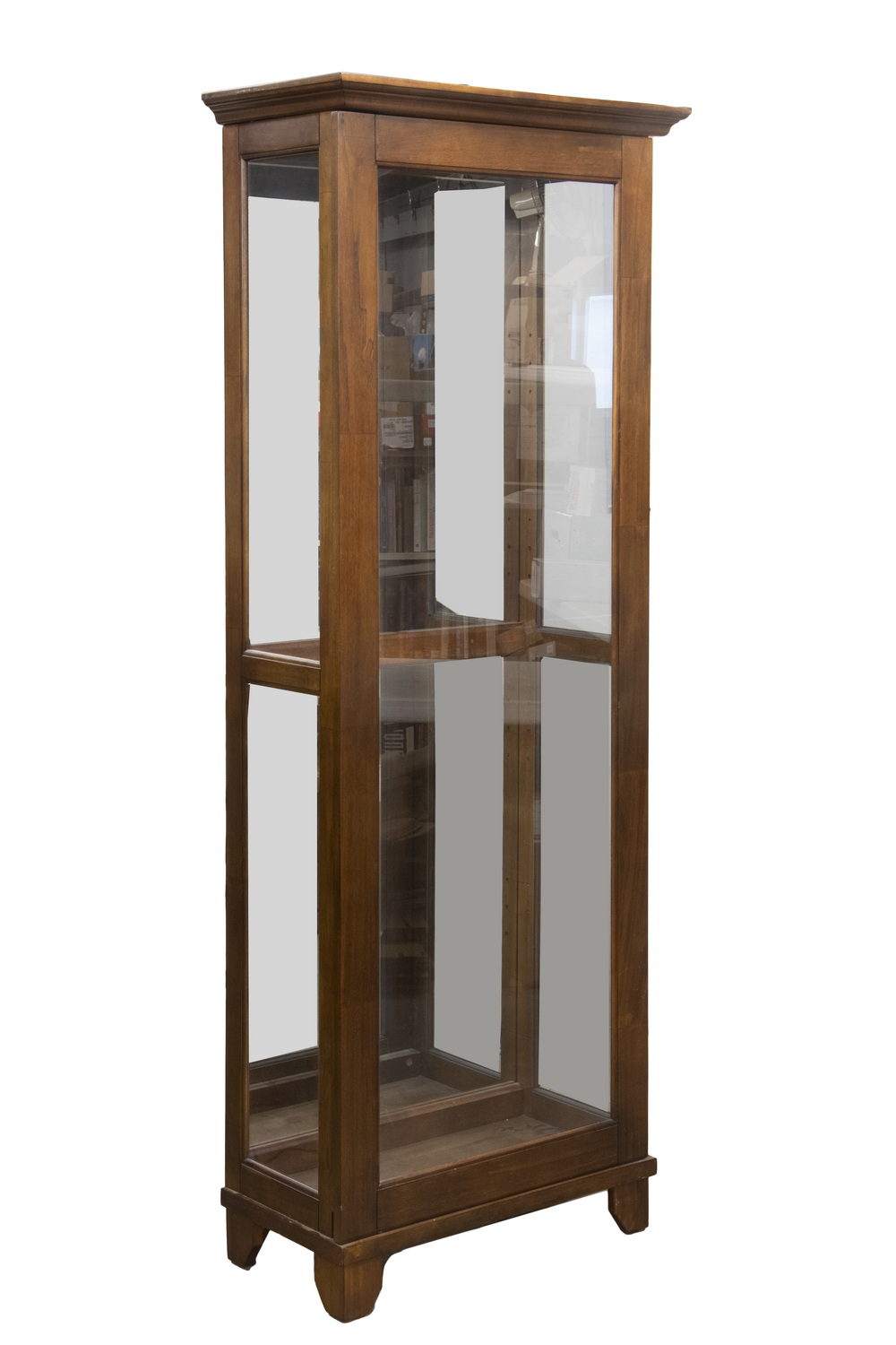 CONTEMPORARY GLASS & WOOD DISPLAY CASE