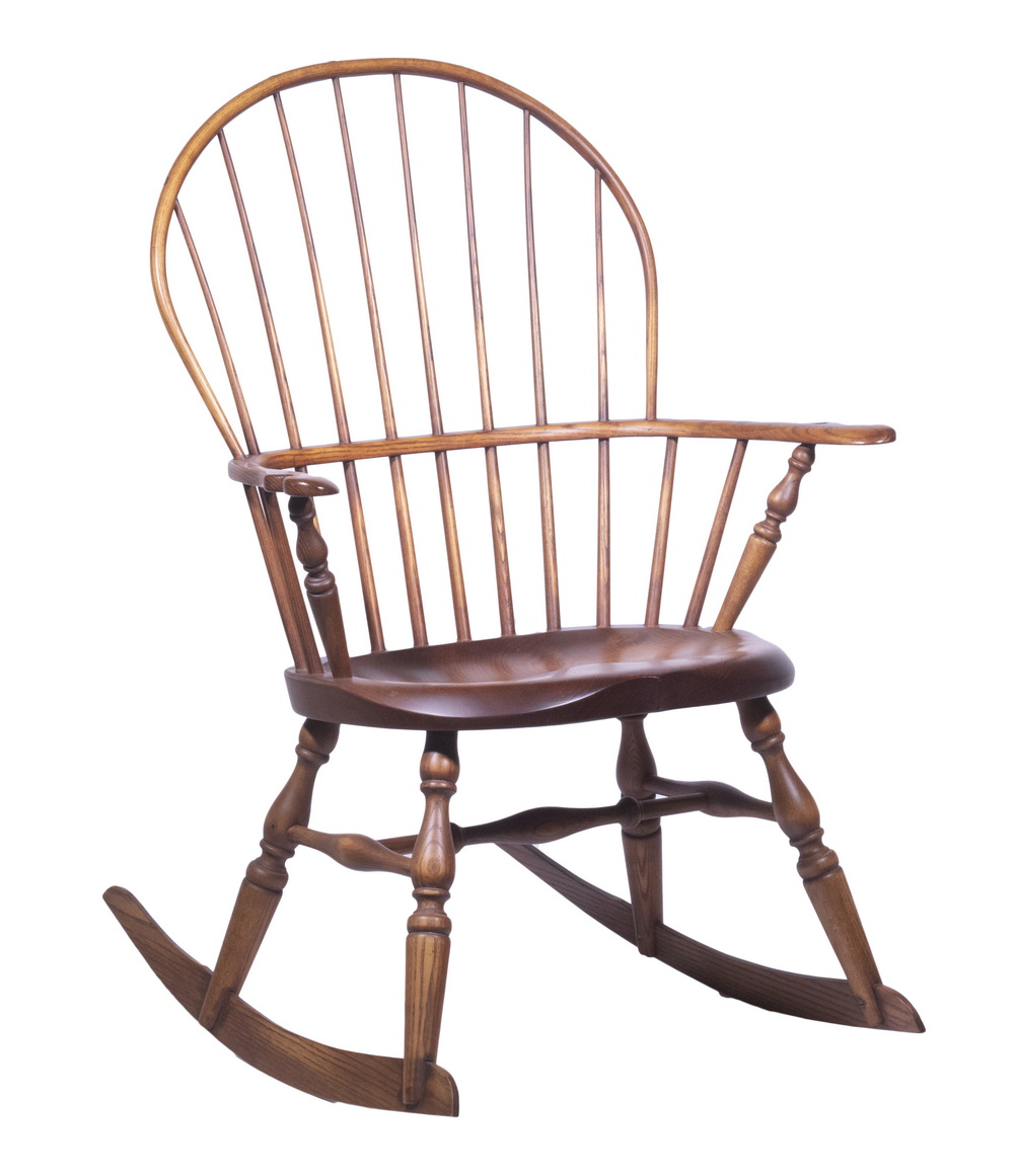 WINDSOR ROCKING CHAIR BY J. BROWN,