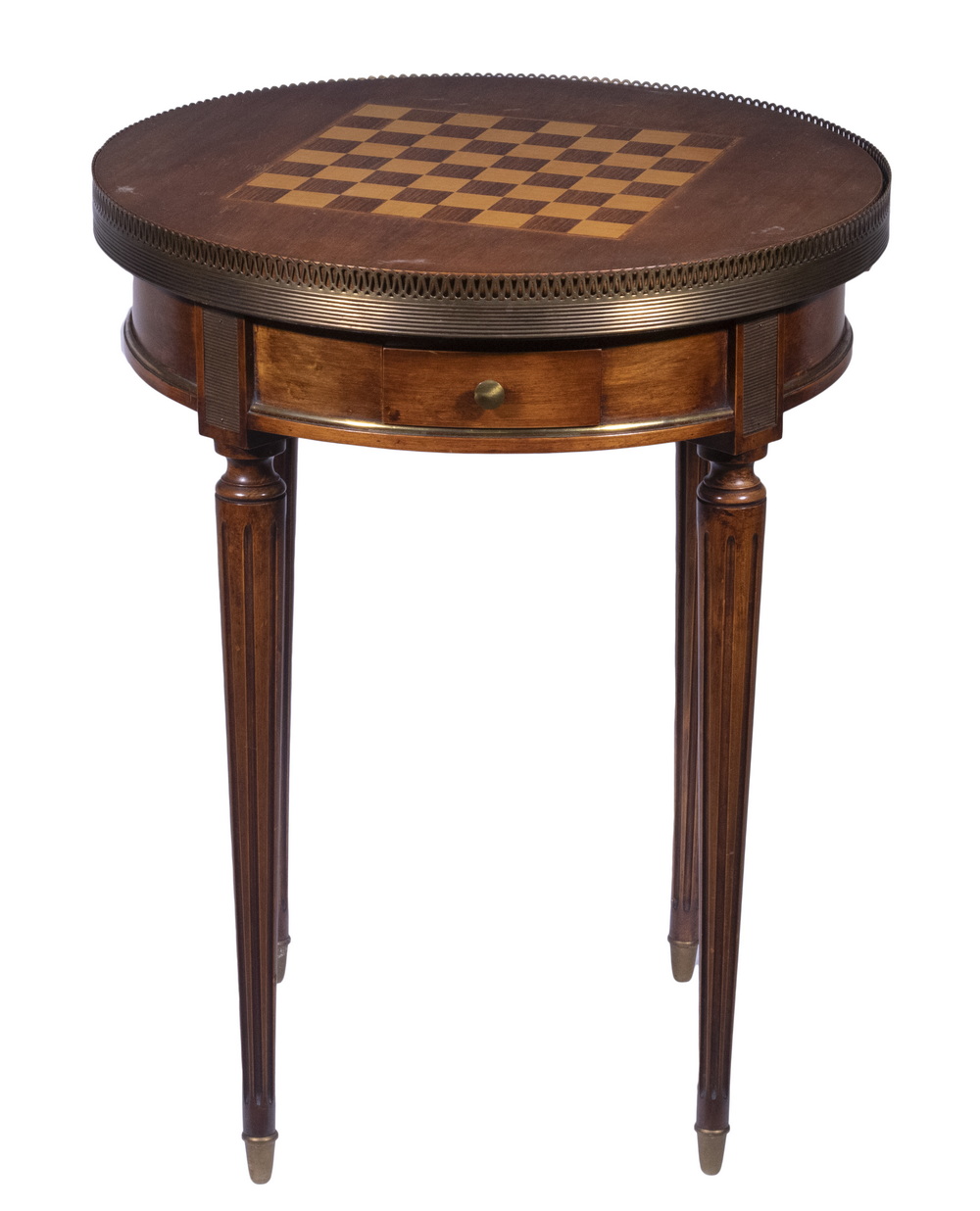 ROUND MARQUETRY CHESS GAME TABLE 2b16e4