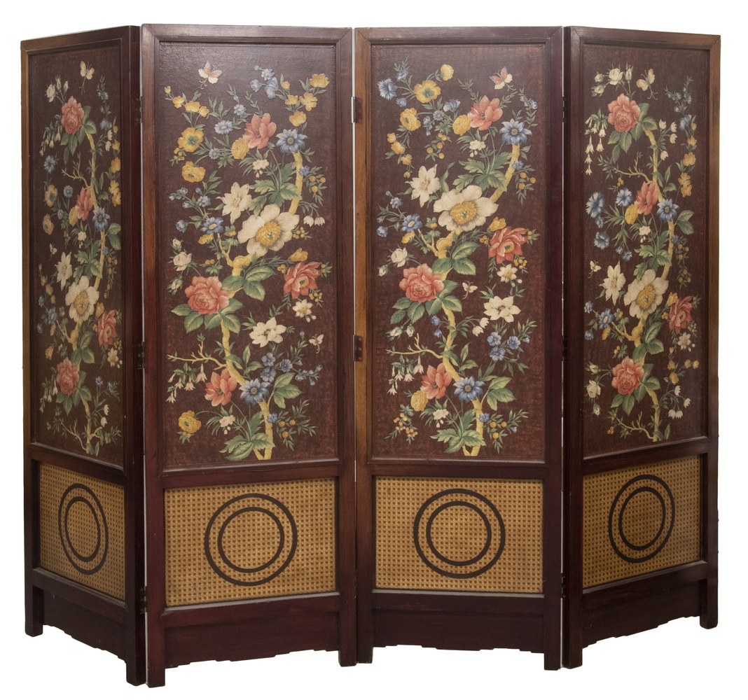 FOUR PANEL FOLDING SCREEN WITH