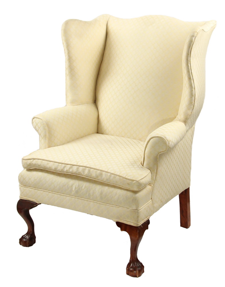 CHIPPENDALE STYLE WING CHAIR 19th