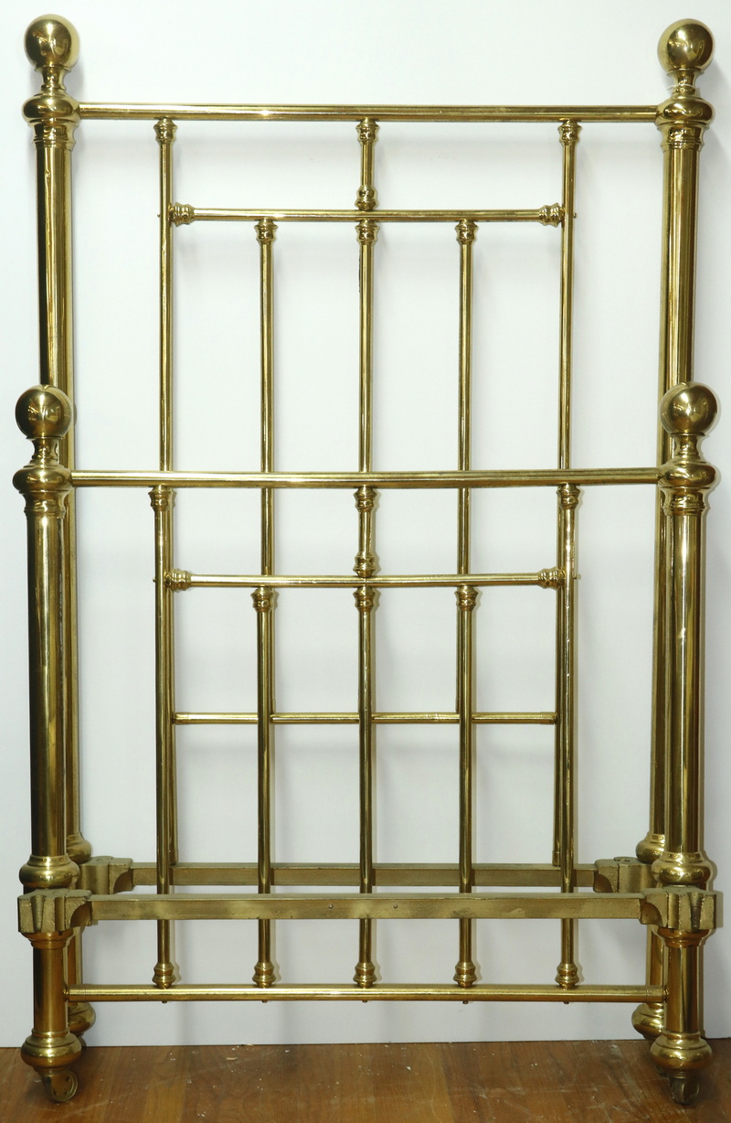 ANTIQUE BRASS BED Cannonball brass bed