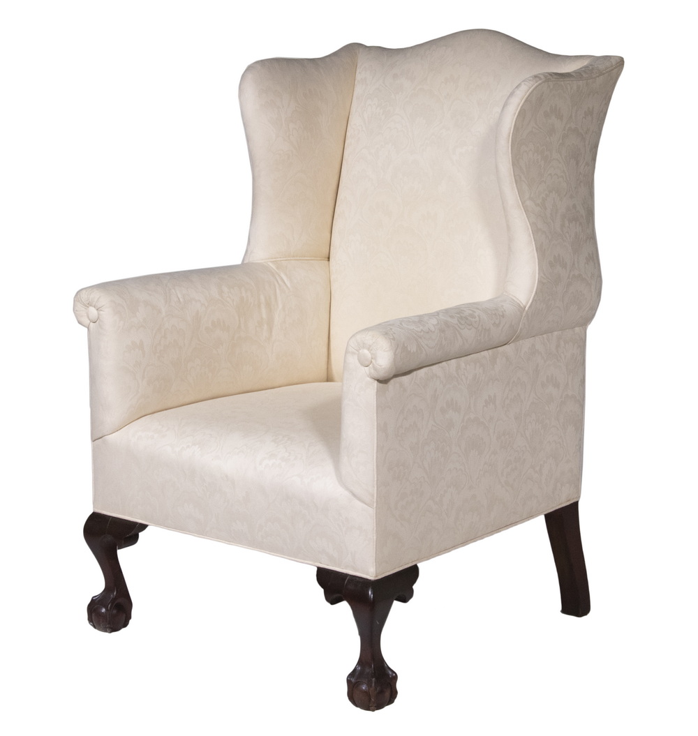 CHIPPENDALE WING CHAIR Custom Upholstered