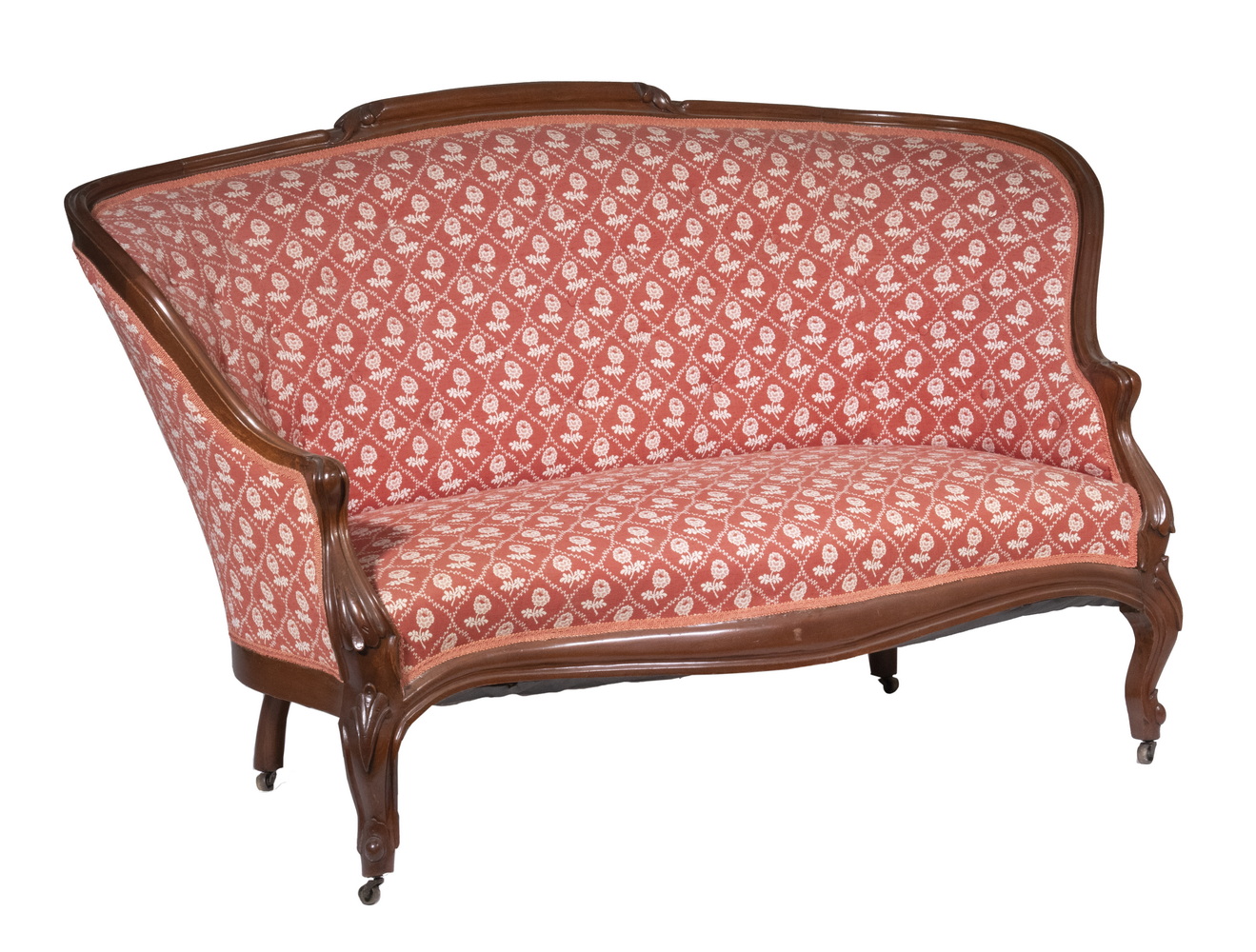 VICTORIAN UPHOLSTERED SETTEE 19th