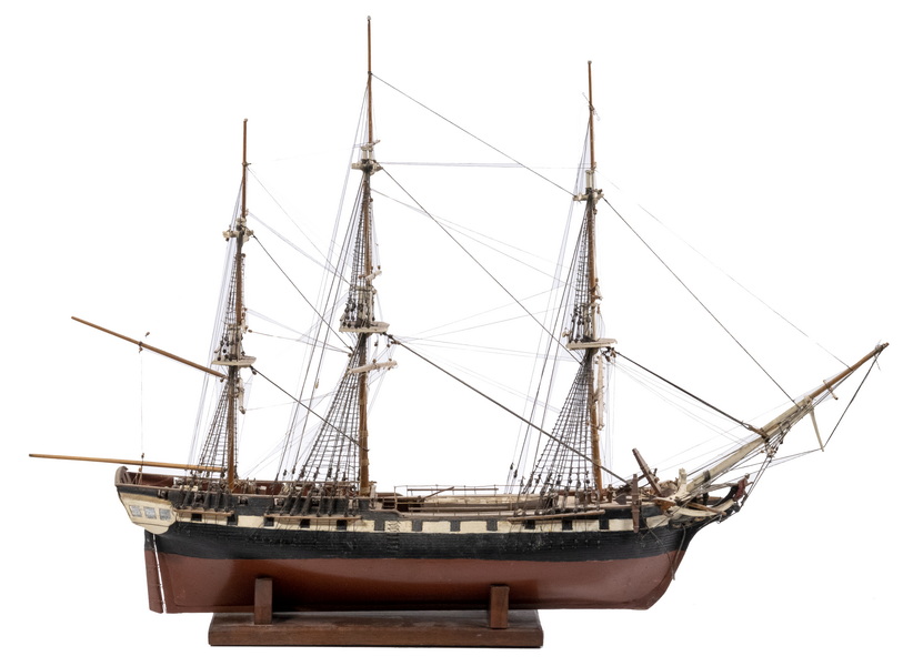 EARLY AMERICAN WARSHIP MODEL Handmade 2b442a