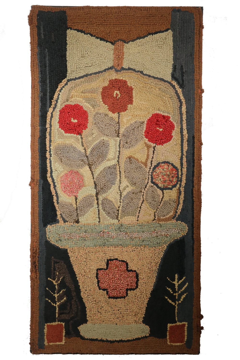 HOOKED RUG WITH FLOWER POT Free 2b4468