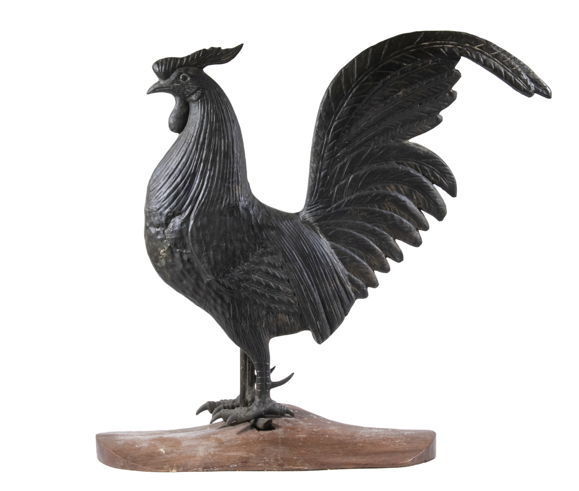 19TH C. FOLK ART GAMECOCK WEATHERVANE