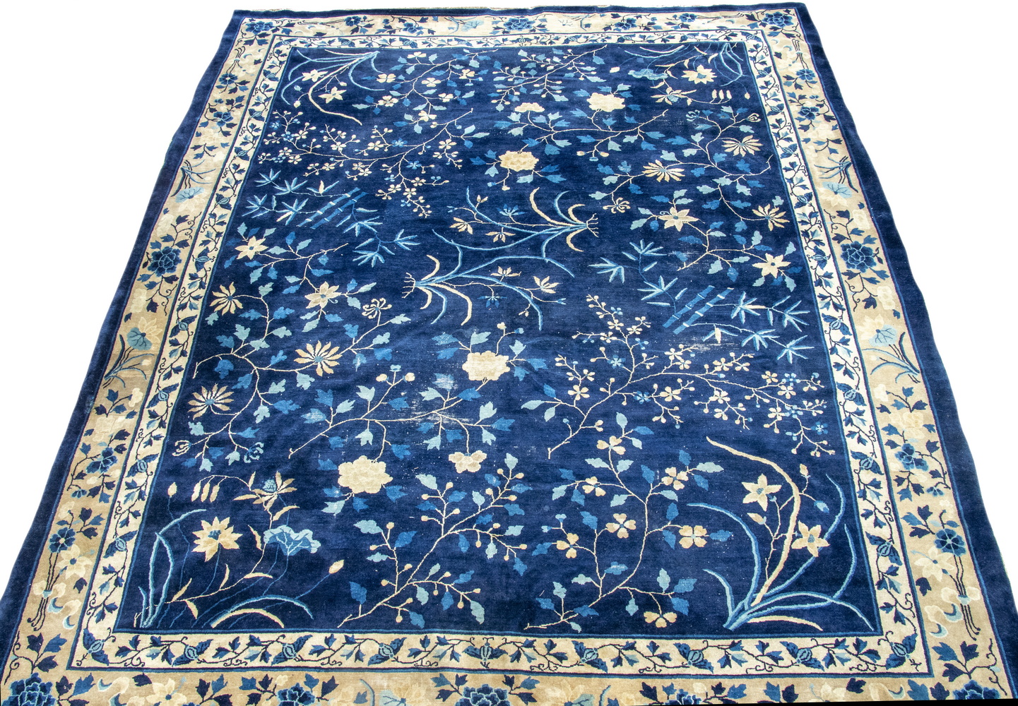CHINESE FLORAL CARPET 19th c. ,