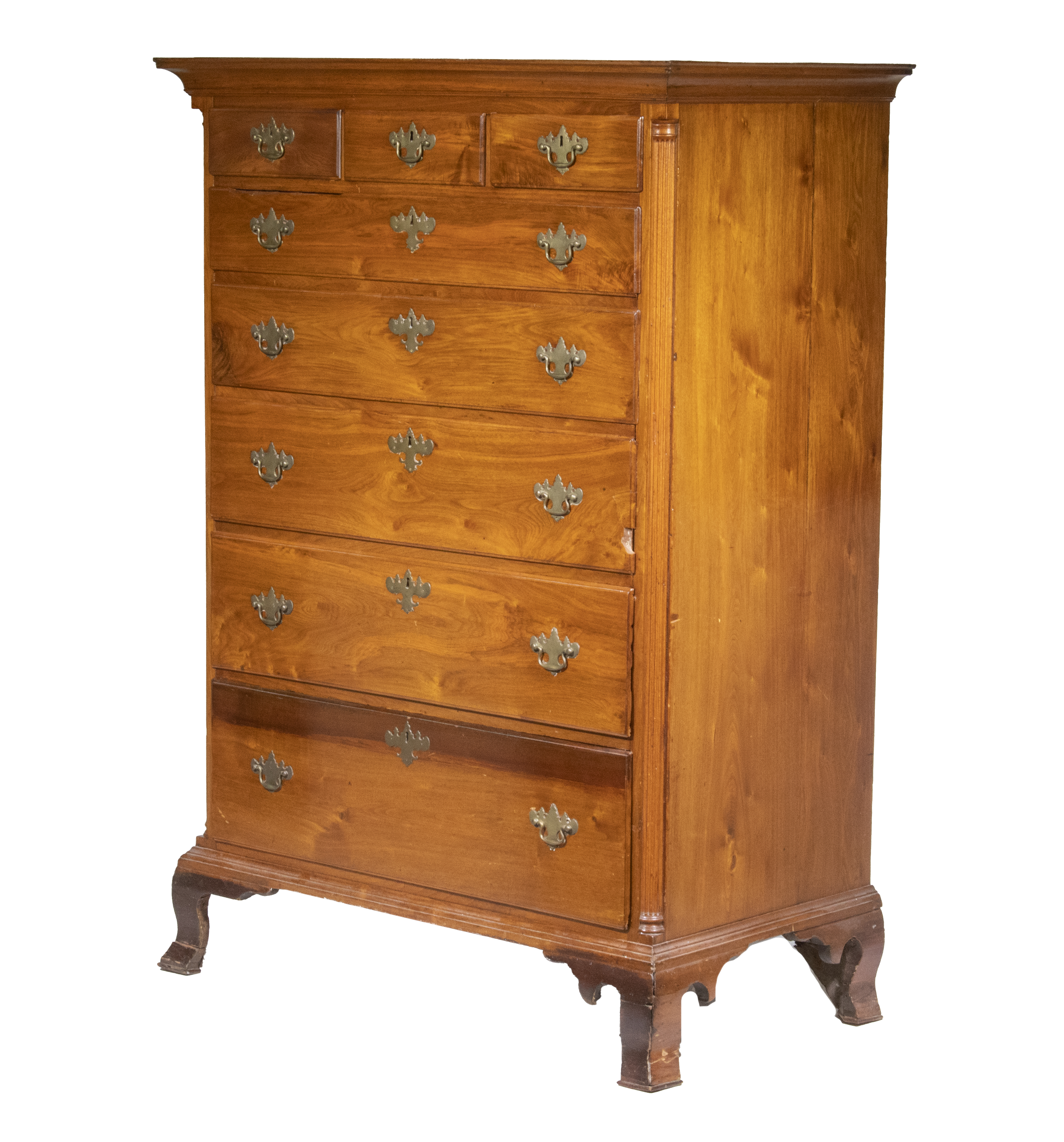 CHIPPENDALE WALNUT TALL CHEST 18th