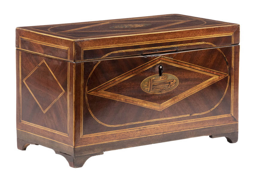 INLAID TEA CADDY 19th c English 2b452a